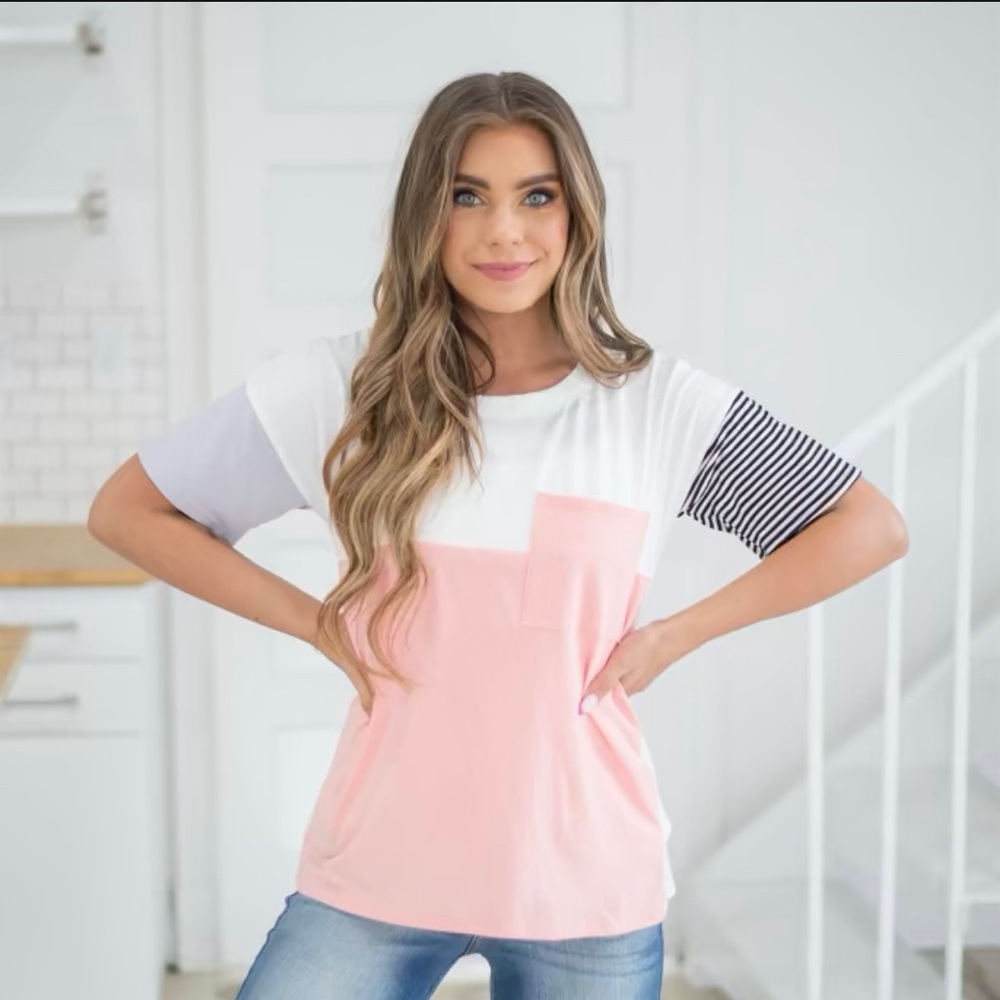 Color block pocket tee